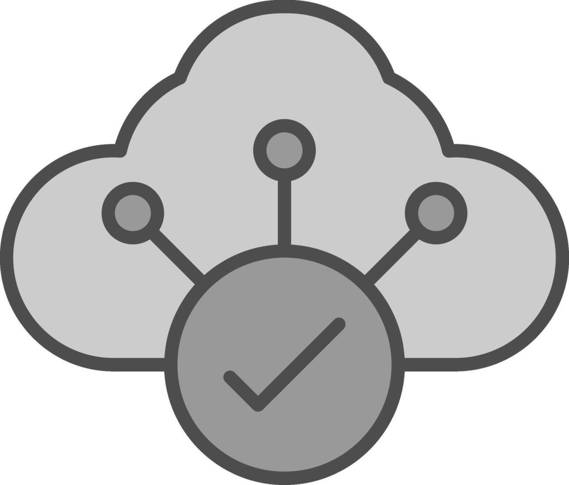 Cloud Line Filled Greyscale Icon Design vector