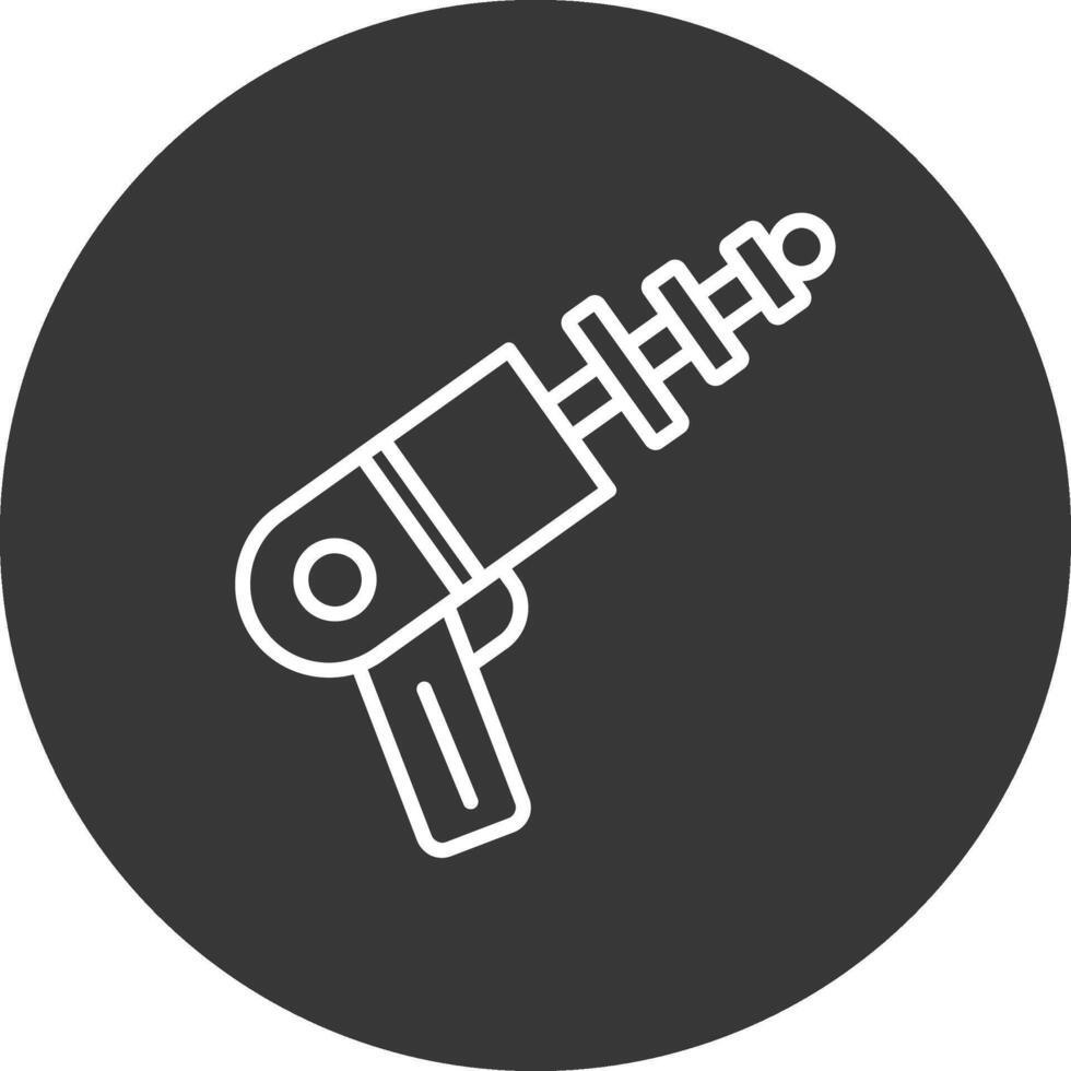 Space Gun Line Inverted Icon Design vector