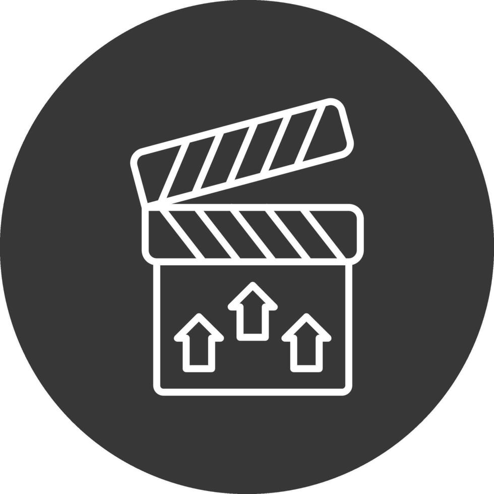 Clapperboard Line Inverted Icon Design vector