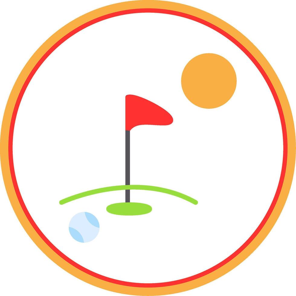 Golf Flat Circle Icon vector