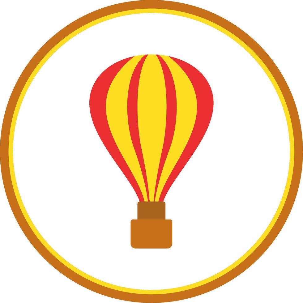 Hot Air Balloon Flat Circle Icon vector