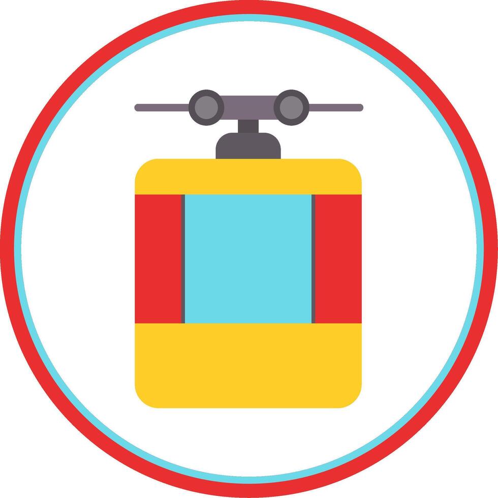 Cable Car Flat Circle Icon vector