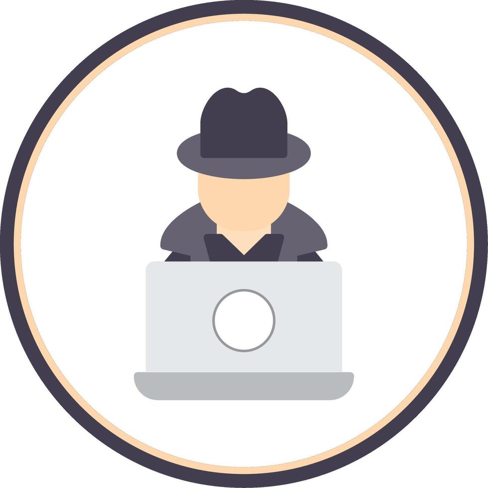 Hacker Flat Circle Icon vector
