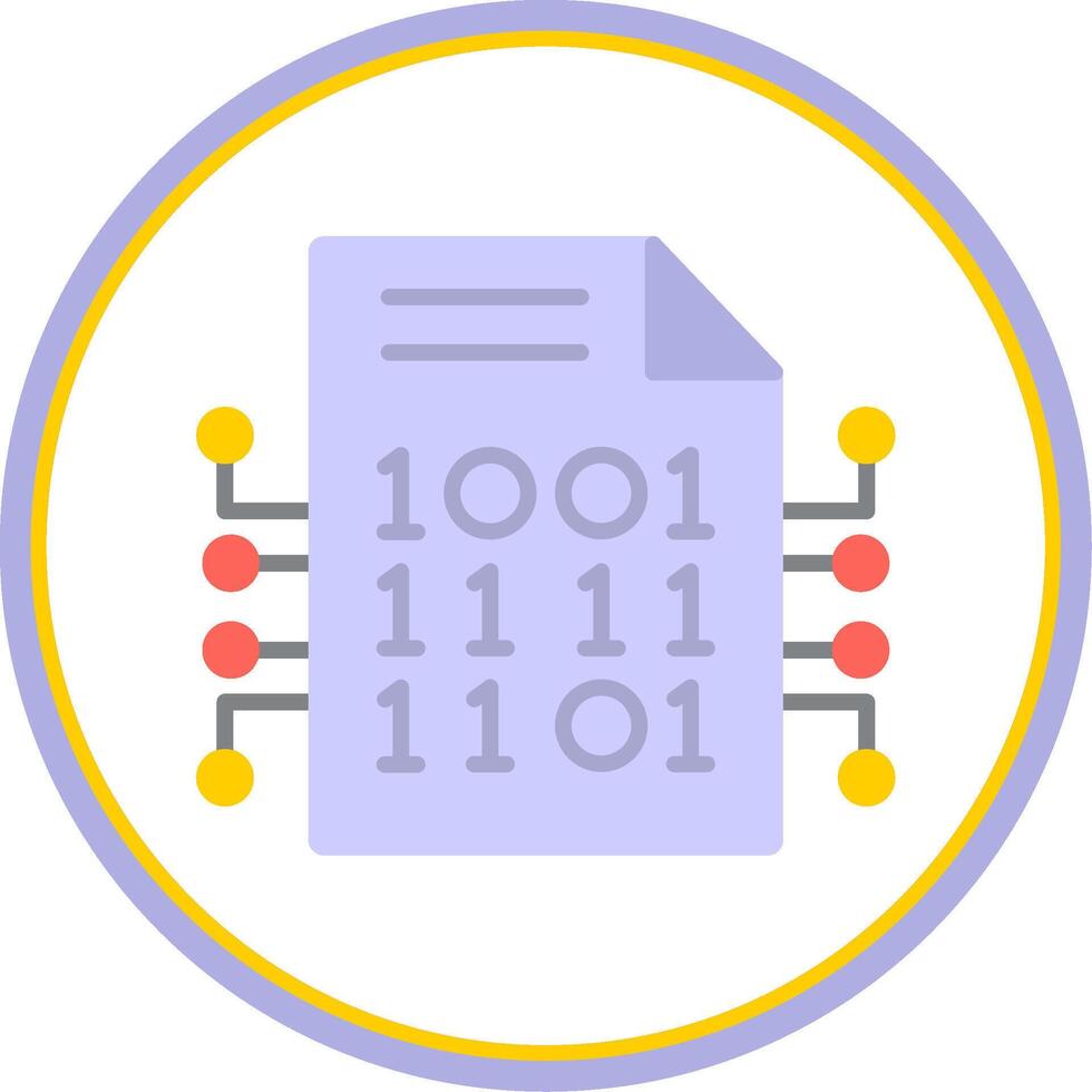 Encryption Data Flat Circle Icon vector