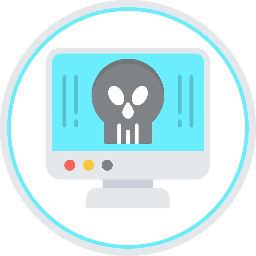 Computer Flat Circle Icon vector