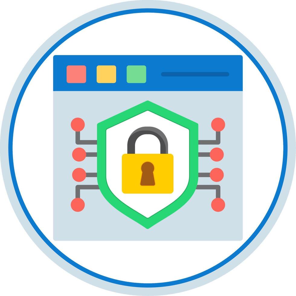 Secure Browser Flat Circle Icon vector