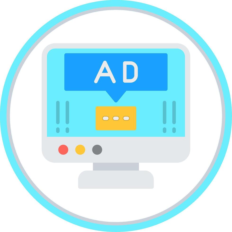 Ad Pop Up Flat Circle Icon vector