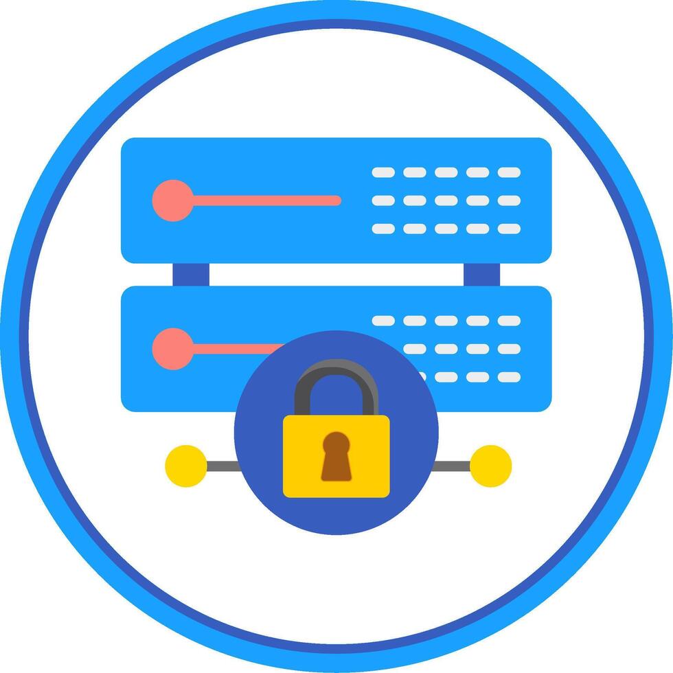 Data Protection Flat Circle Icon vector