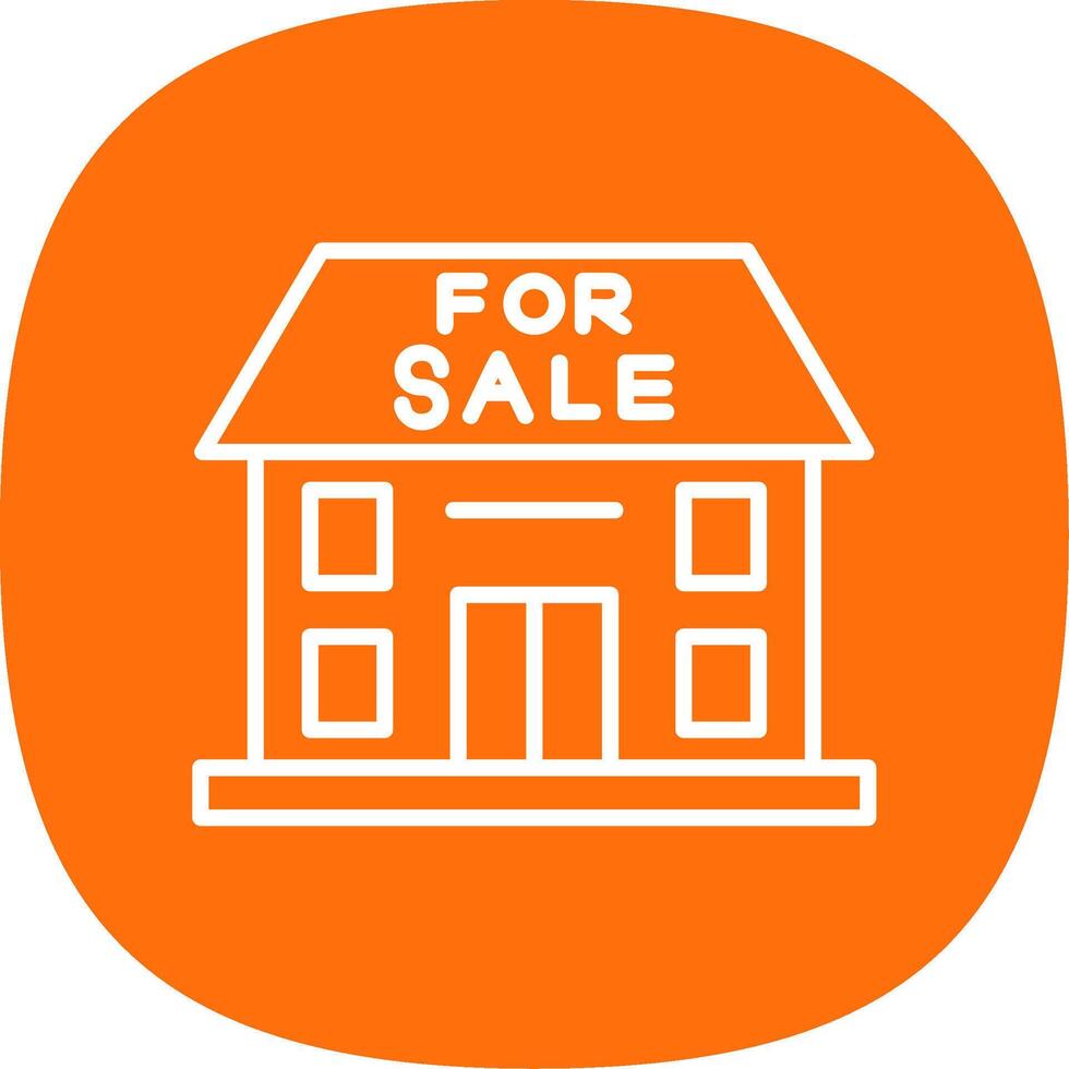 Home For Sale Line Curve Icon Design vector