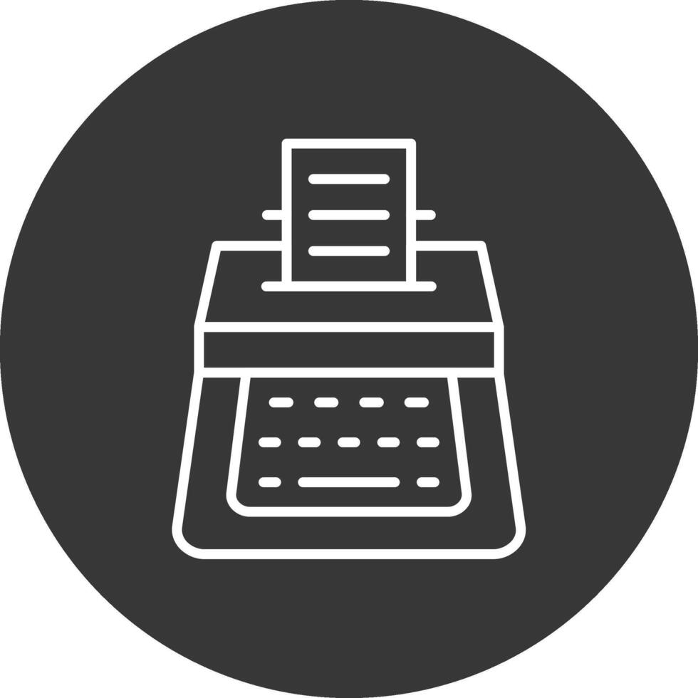 Typewriter Line Inverted Icon Design vector