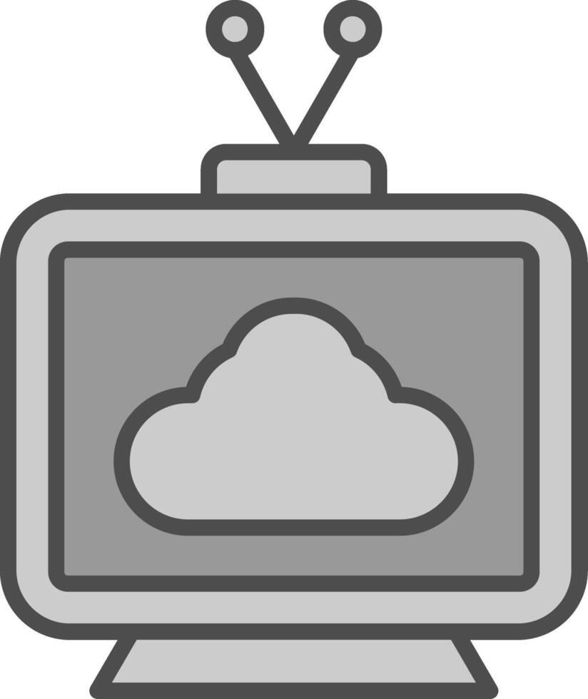 Television Line Filled Greyscale Icon Design vector