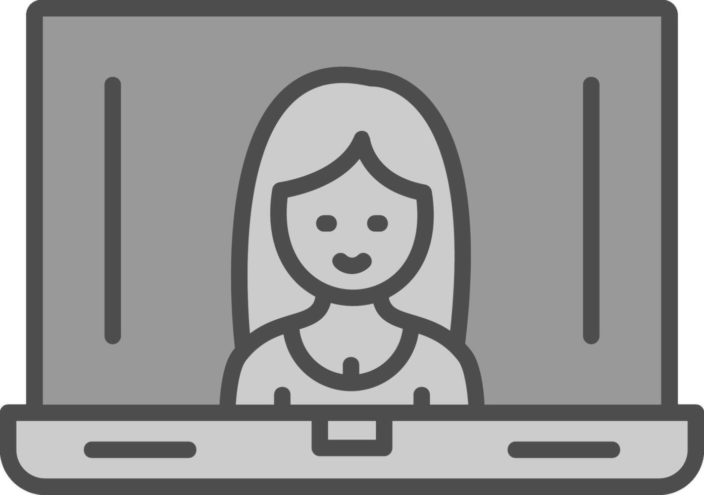 Laptop Line Filled Greyscale Icon Design vector