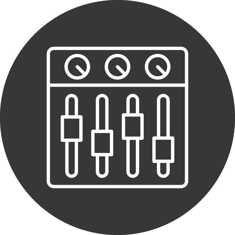 Sound Mixer Line Inverted Icon Design vector