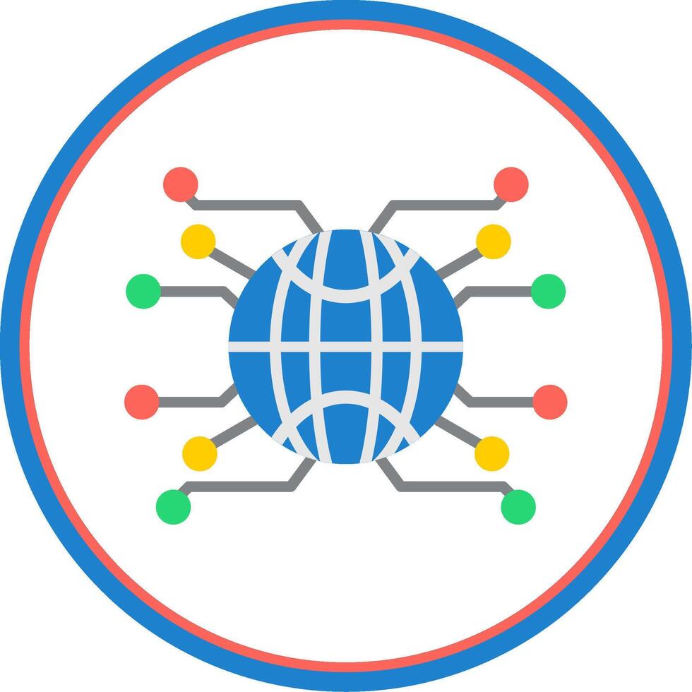 Internet Browser Flat Circle Icon vector