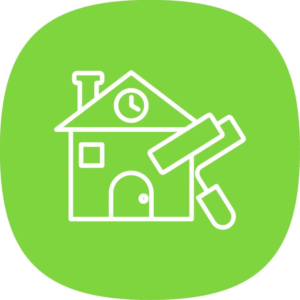 House Painting Line Curve Icon Design vector