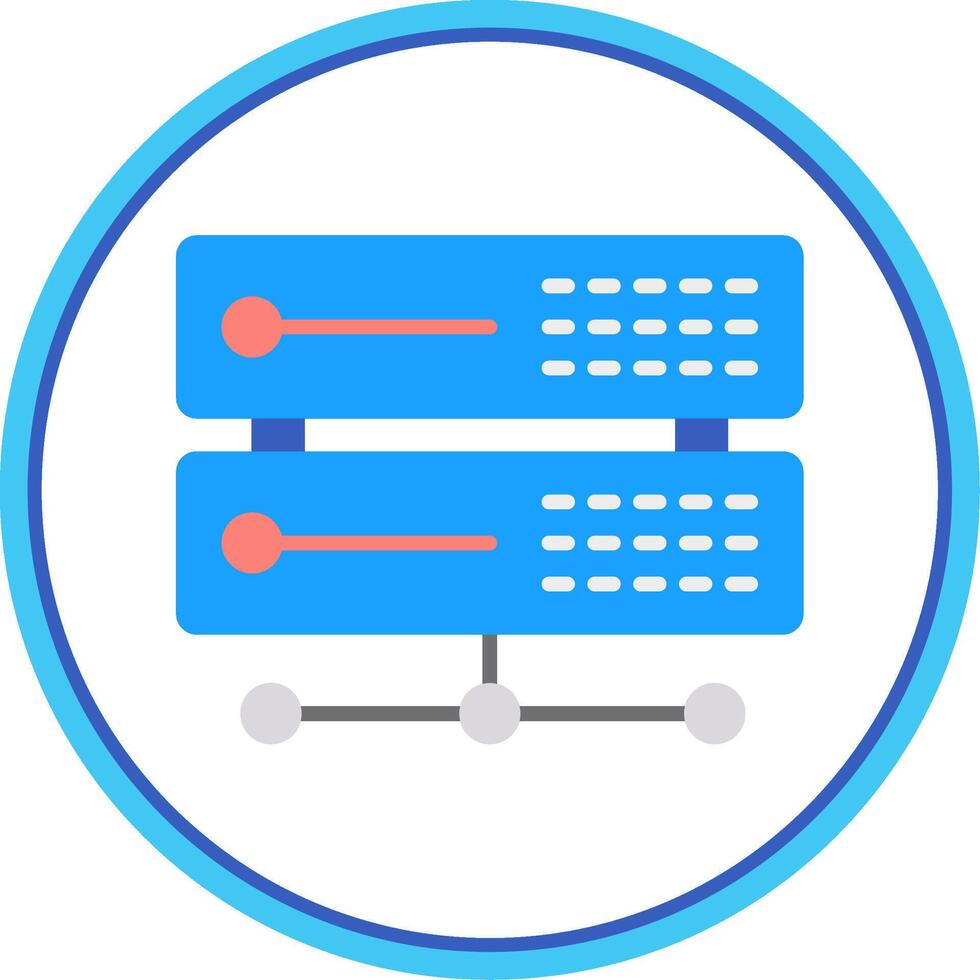 Server Flat Circle Icon vector