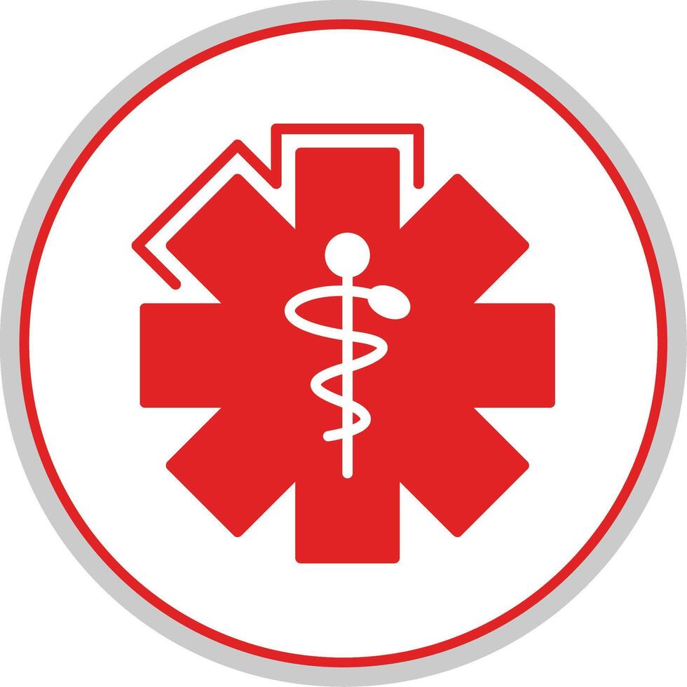 caduceo plano circulo icono vector