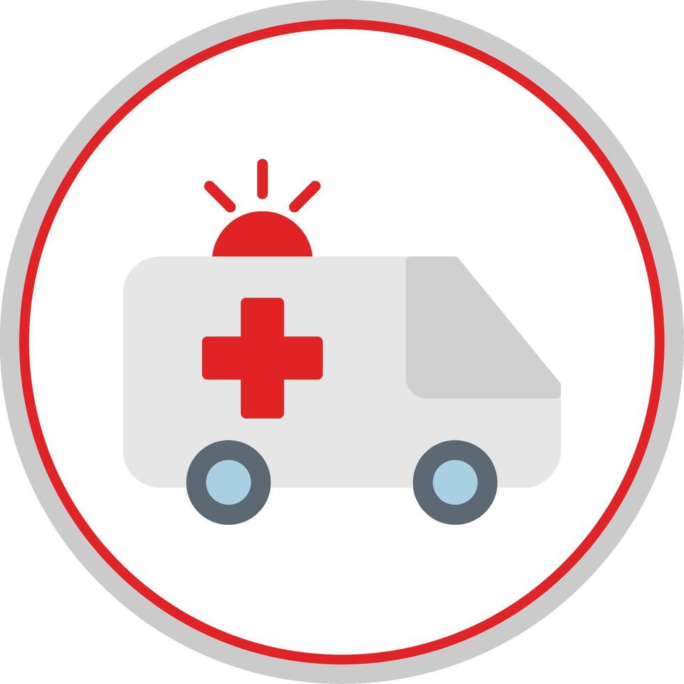 Ambulance Flat Circle Icon vector