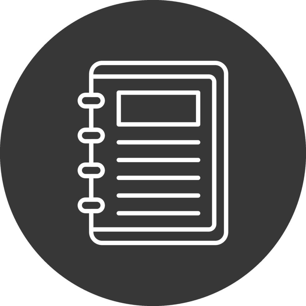 Take Note Line Inverted Icon Design vector