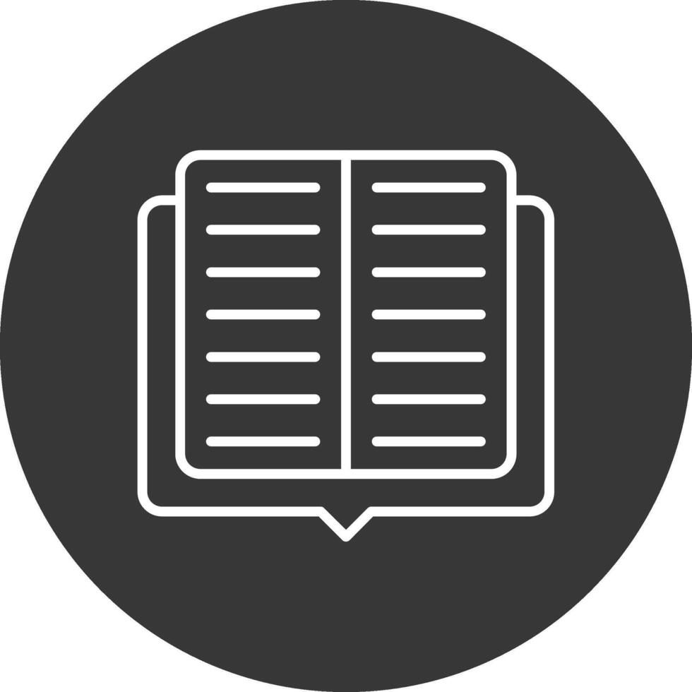 diario libro línea invertido icono diseño vector