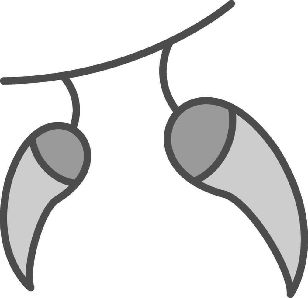 Chilli Line Filled Greyscale Icon Design vector
