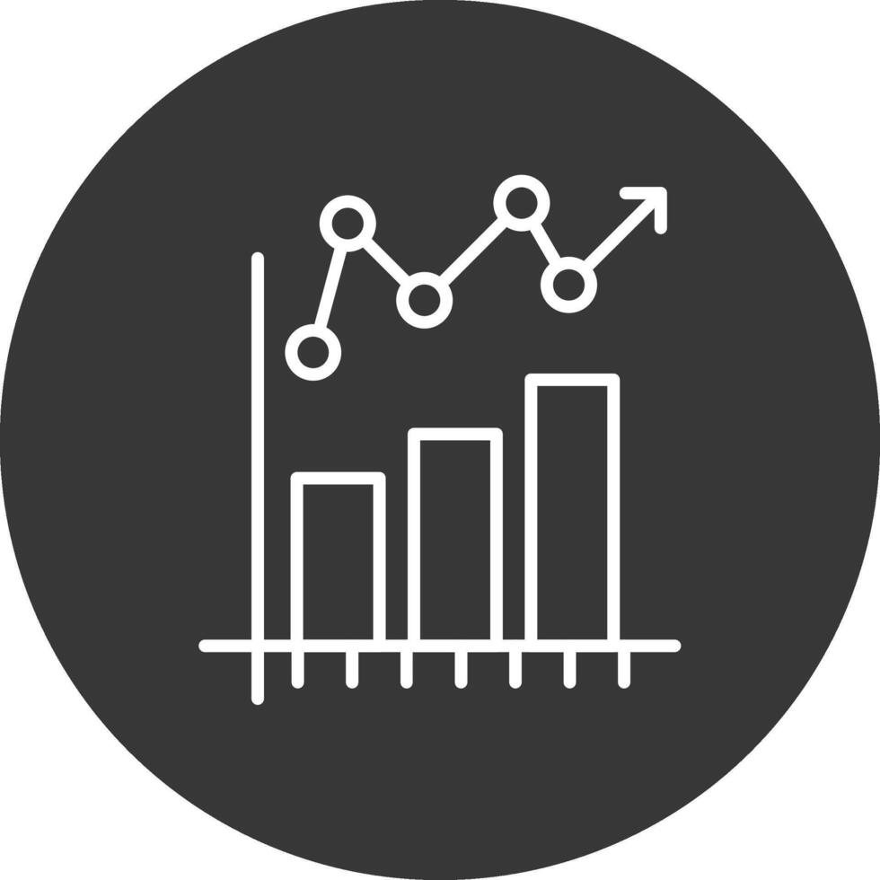 Statistical Chart Line Inverted Icon Design vector