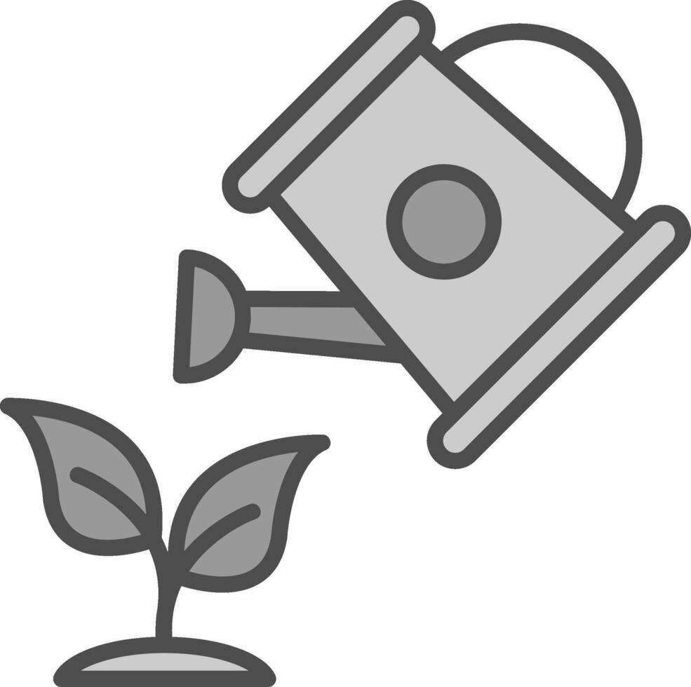 Watering Plants Line Filled Greyscale Icon Design vector