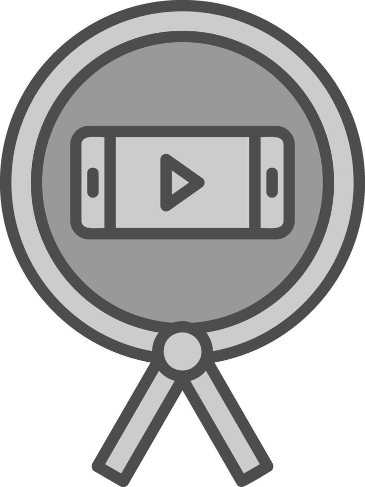 Phone Line Filled Greyscale Icon Design vector