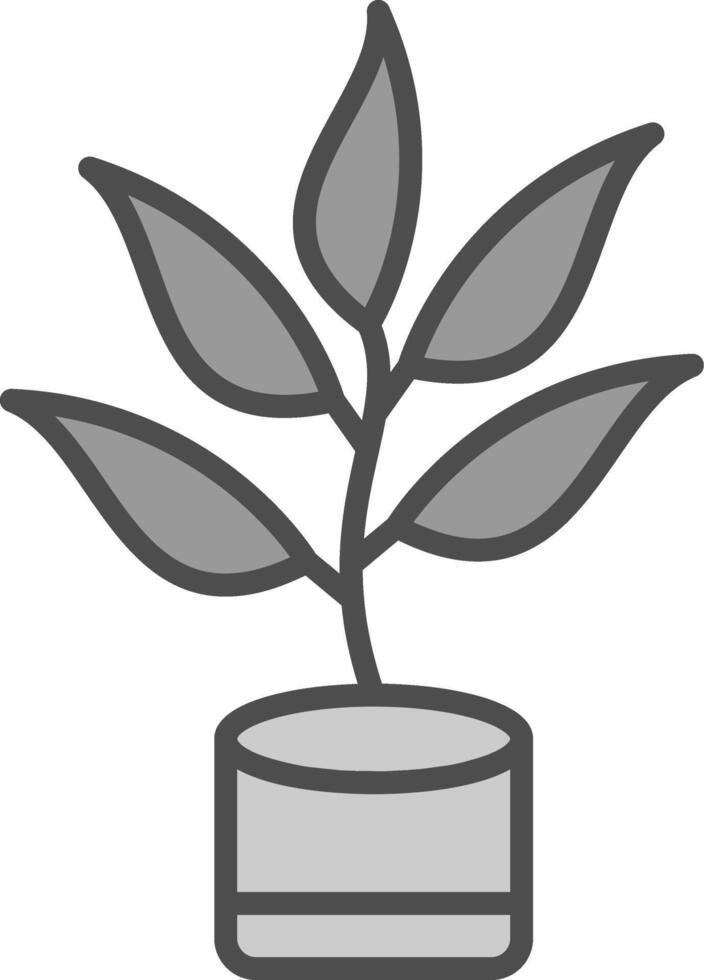 Thyme Line Filled Greyscale Icon Design vector