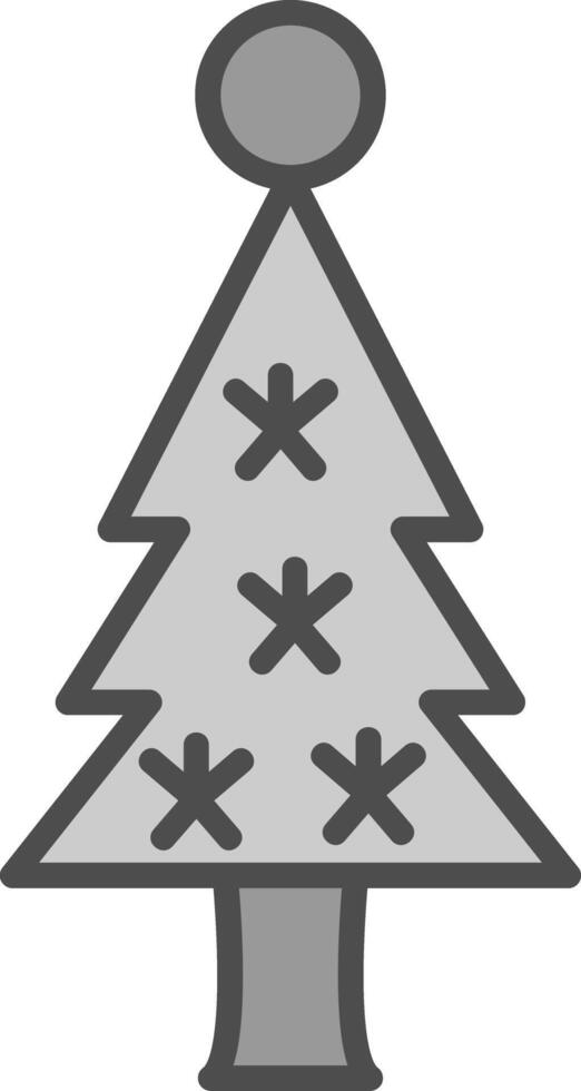 Christmas Tree Line Filled Greyscale Icon Design vector