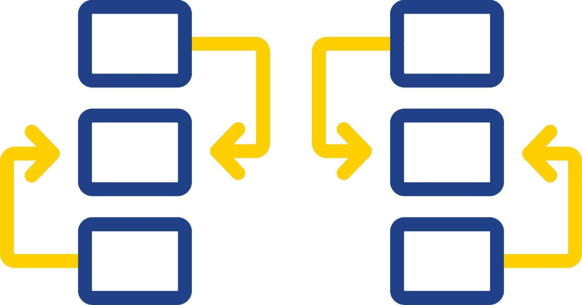 Flow Chart Line Two Colour Icon Design vector