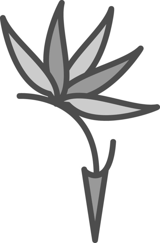 Strelitzia Line Filled Greyscale Icon Design vector