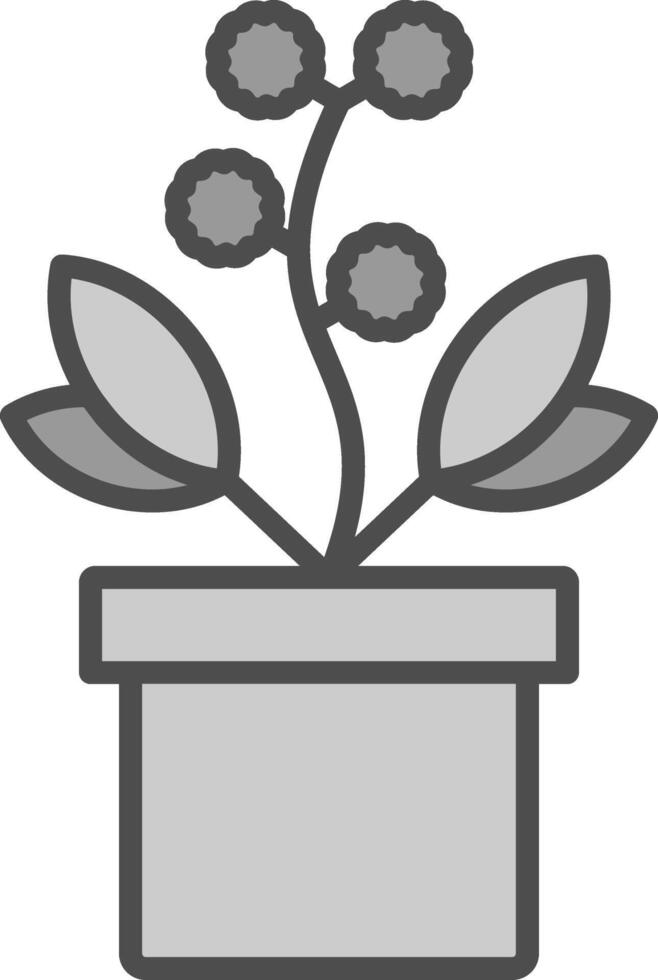Wattle Line Filled Greyscale Icon Design vector