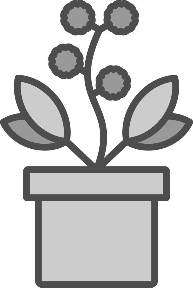 Wattle Line Filled Greyscale Icon Design vector