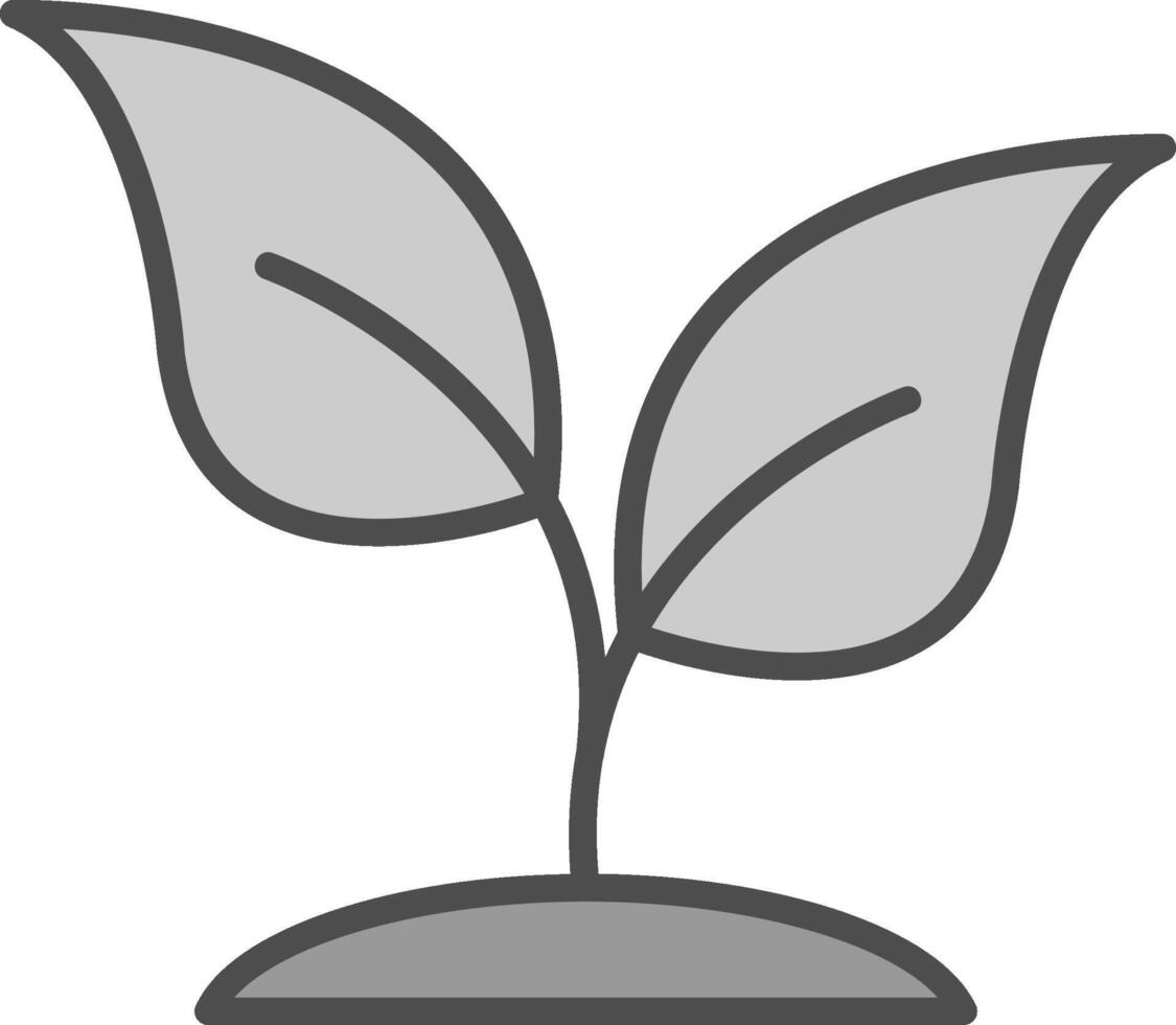 Basil Line Filled Greyscale Icon Design vector