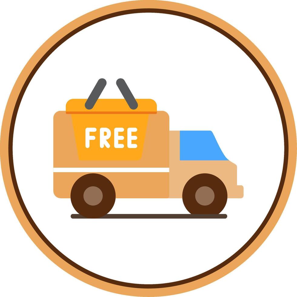 Free Delivery Flat Circle Icon vector