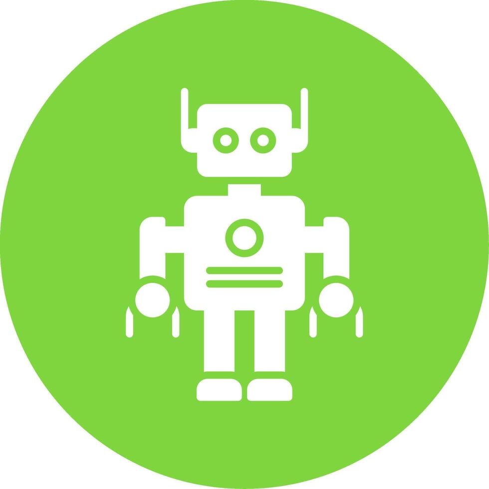 robot multi color circulo icono vector