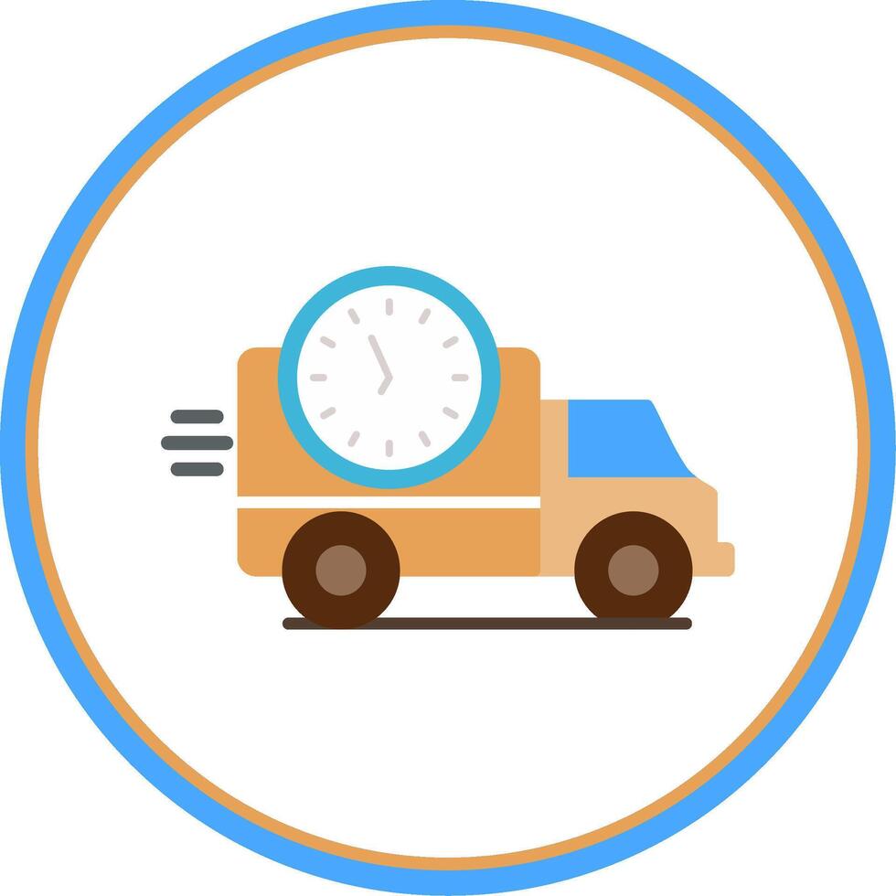 Delivery Time Flat Circle Icon vector