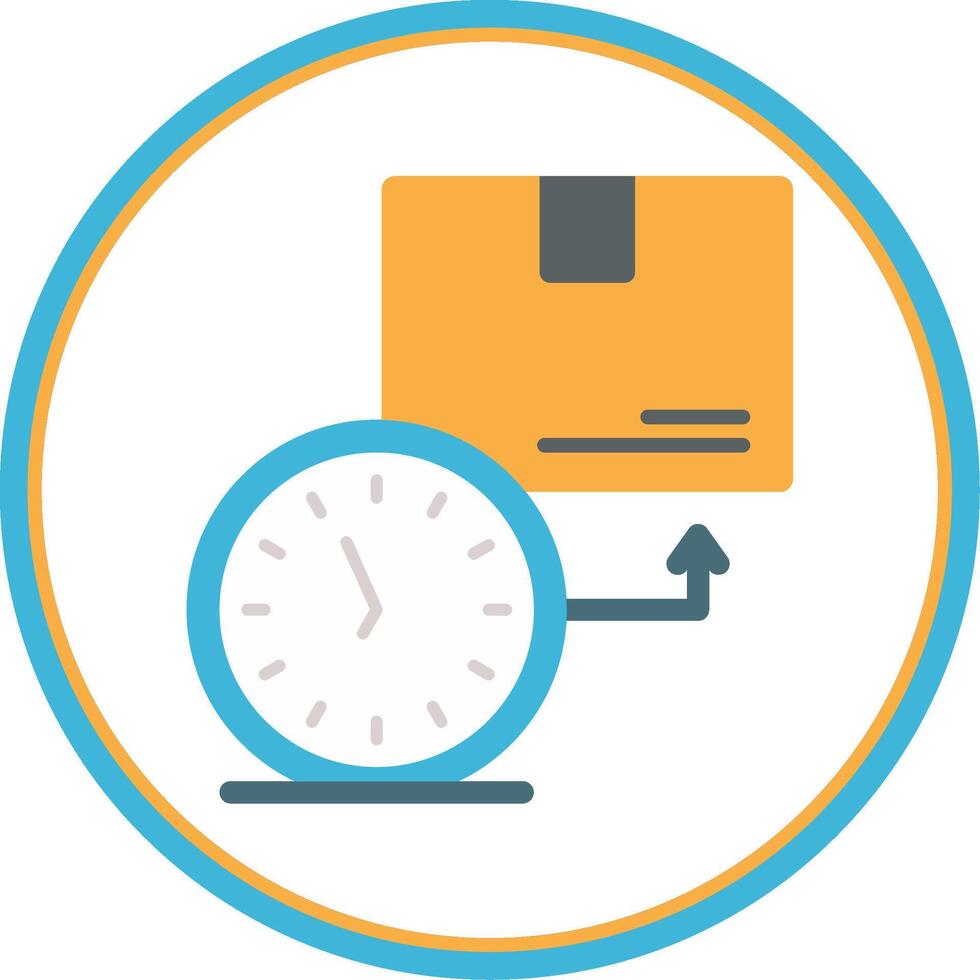 On Time Deliveries Flat Circle Icon vector