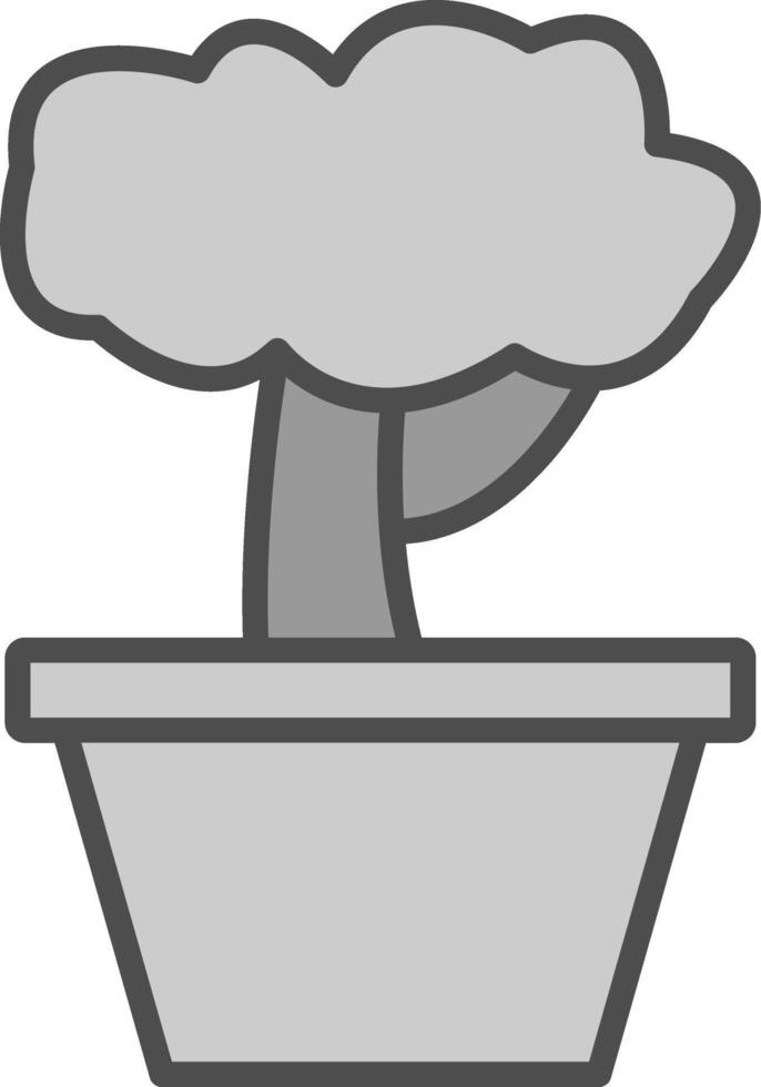 Bonsai Line Filled Greyscale Icon Design vector