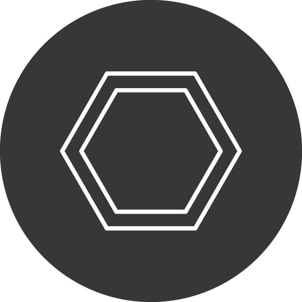 Hexagon Line Inverted Icon Design vector