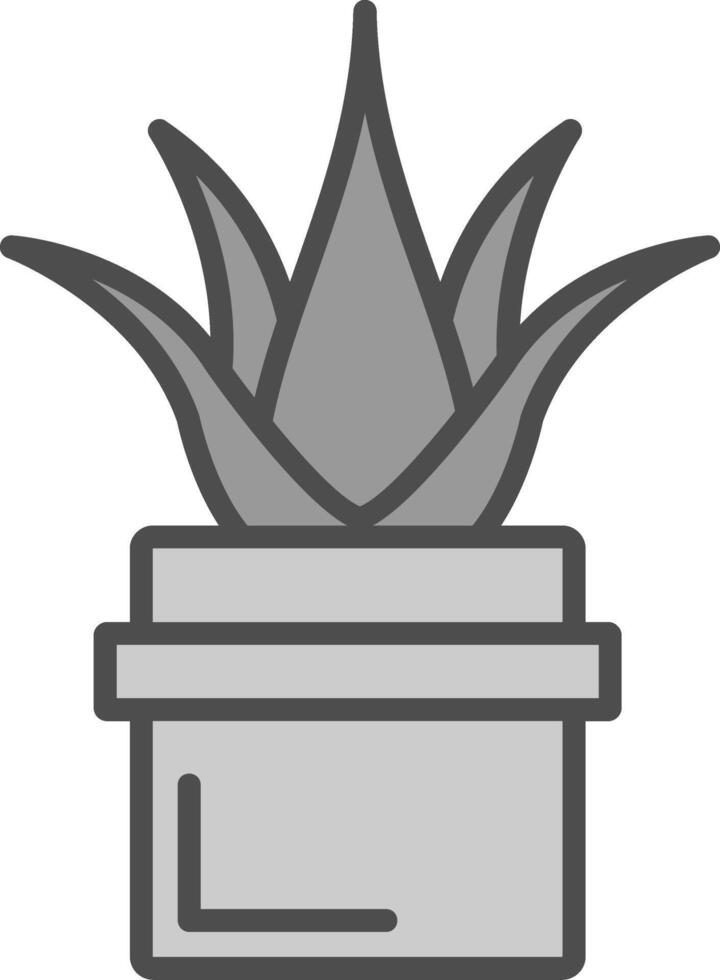 Aloe Vera Line Filled Greyscale Icon Design vector