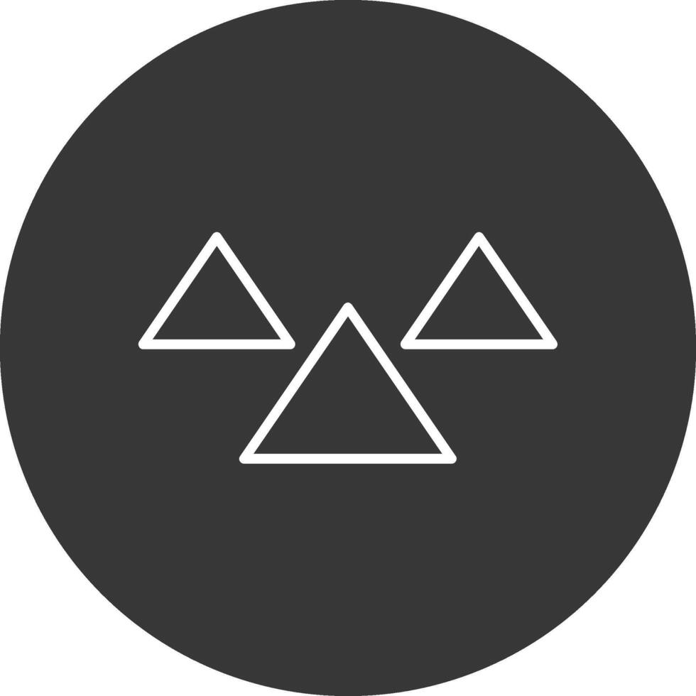 Triangles Line Inverted Icon Design vector