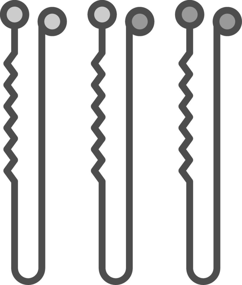 Bobby Pin Line Filled Greyscale Icon Design vector