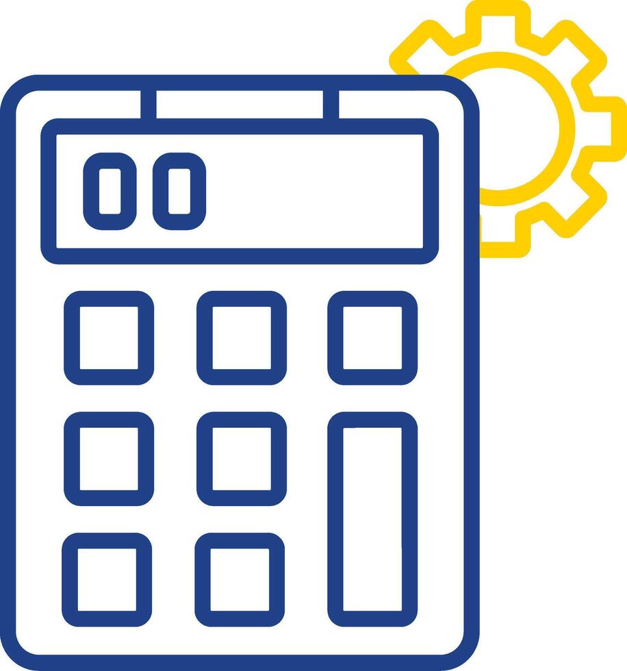 Calculator Line Two Colour Icon Design vector