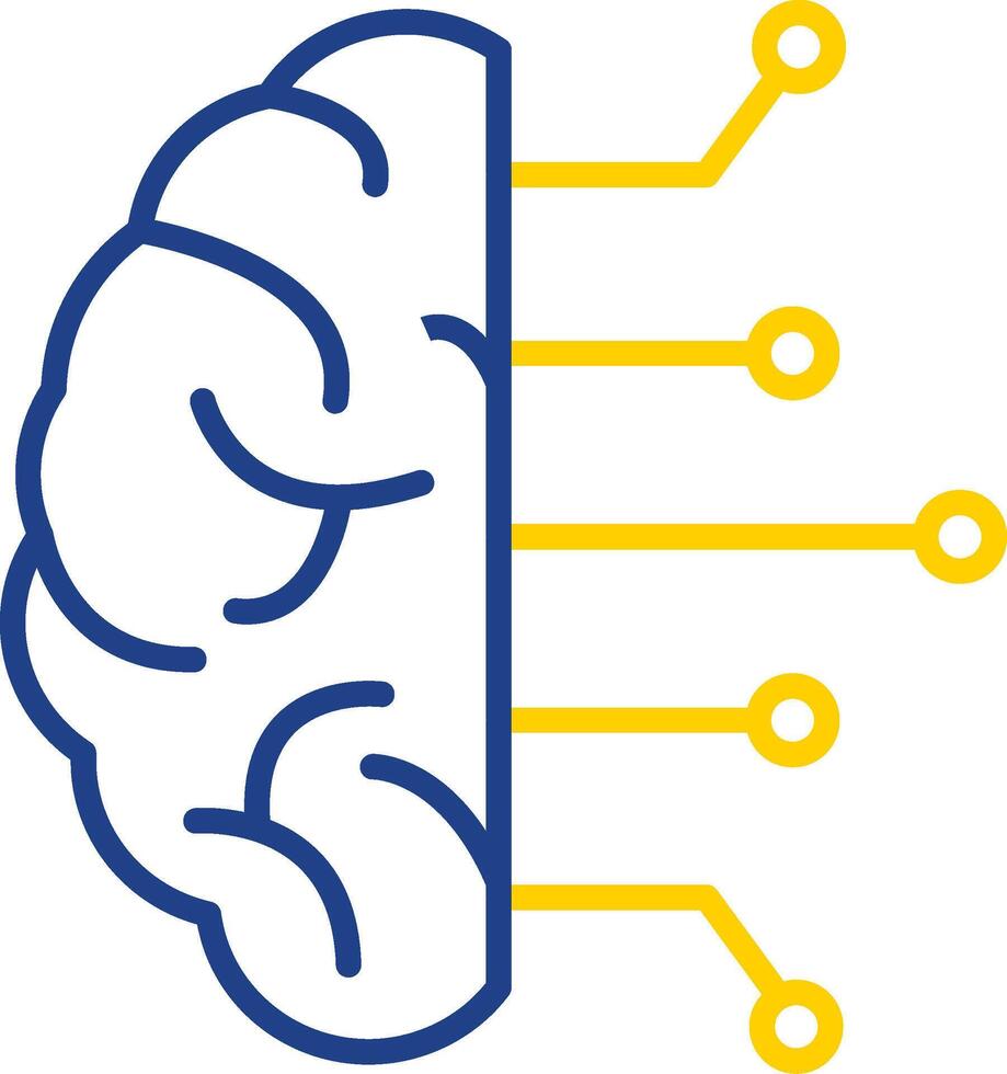 Brain Line Two Colour Icon Design vector