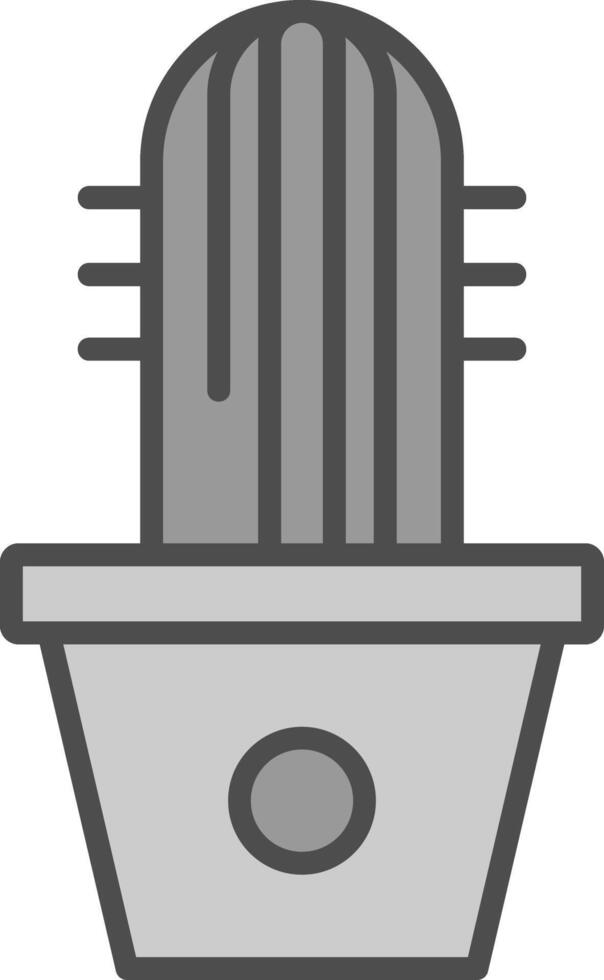 Succulent Line Filled Greyscale Icon Design vector