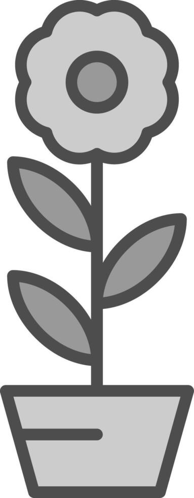 Flower Line Filled Greyscale Icon Design vector