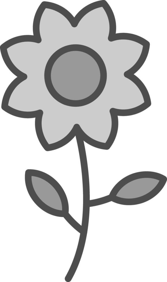 Flower Line Filled Greyscale Icon Design vector