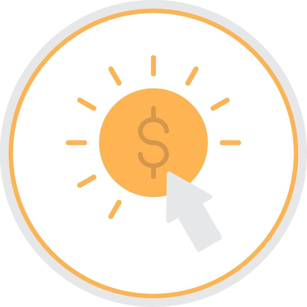Pay Per Click Flat Circle Icon vector